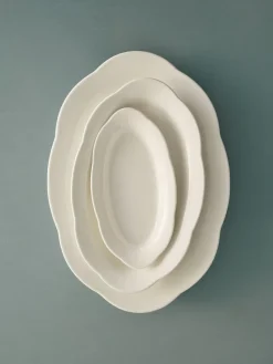 Silhouette oval diep bord S 10x18,5 cm 2-pack, White