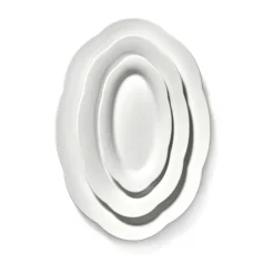 Silhouette oval diep bord S 10x18,5 cm 2-pack, White