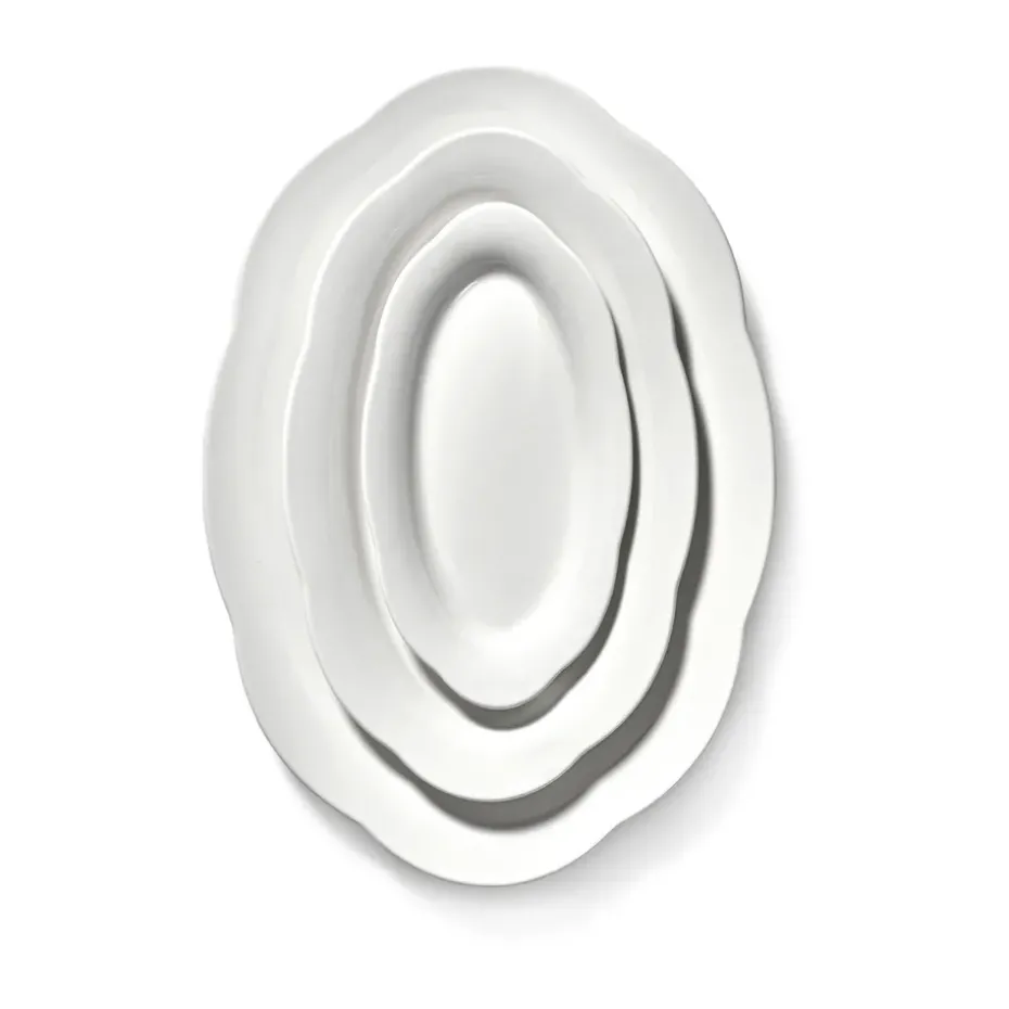 Silhouette oval diep bord S 10x18,5 cm 2-pack, White