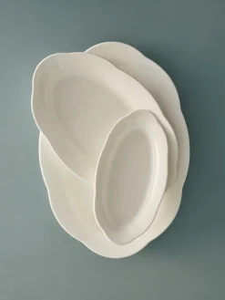 Silhouette oval diep bord S 10x18,5 cm 2-pack, White