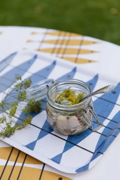 Sill gewaxte stof per meter, Oker