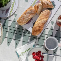 Sill gewaxte stof 145x220 cm, Groengrijs