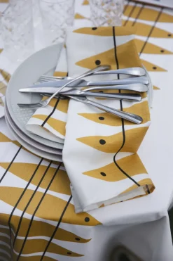 Sill gewaxte stof 145x220 cm, Oker