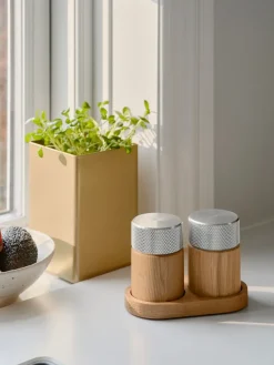 Sina zout- en pepermolen 6 cm, Eik-staal