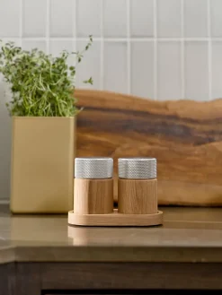 Sina zout- en pepermolen 6 cm, Eik-staal