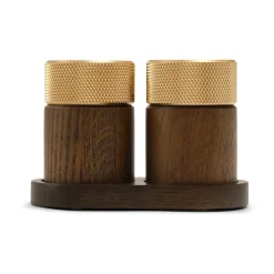 Sina zout- en pepermolen 6 cm, Donkere as-messing