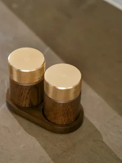 Sina zout- en pepermolen 6 cm, Donkere as-messing