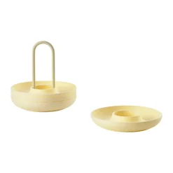 Singles eierdoppen 4-pack met houder, Limestone