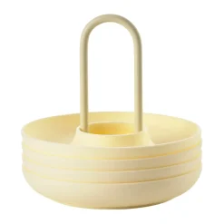 Singles eierdoppen 4-pack met houder, Limestone