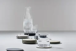 Singles glasonderzetter 6-pack met houder, Warm grey