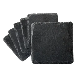 Skiffer glasonderzetters 6-pack, Zwart