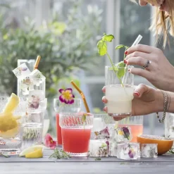 Smile rietjes 4-pack, Transparant-bruin