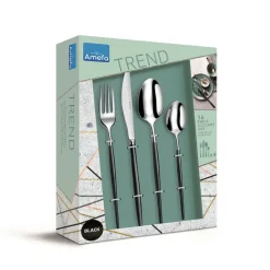 Soprano bestekset 16-delig, Zwart