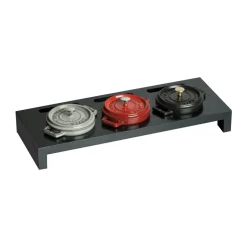 Staub serveerhouder voor 3 mini potten, Zwart