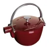 Staub theepot gietijzer rond 1,15 L, Granaatrood