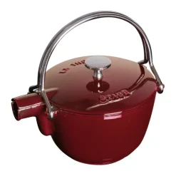 Staub theepot gietijzer rond 1,15 L, Granaatrood