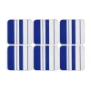 Steccato glazen onderzetters 10,5 cm 6-pack, Blauw-wit