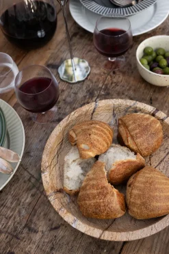 Sten schaal groot Ø28 cm, Bruin bosmarmer
