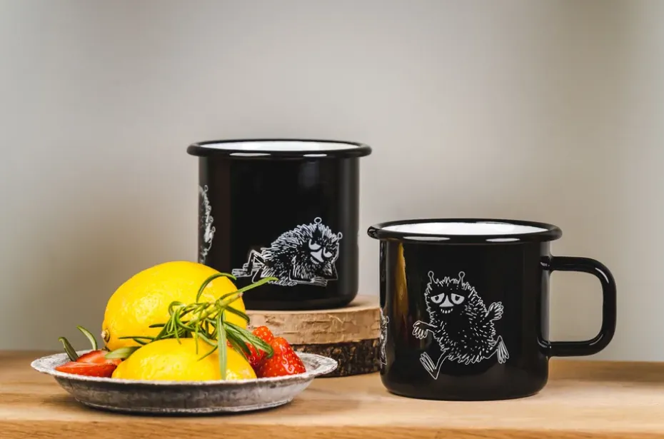 Stinky emaille mok 37 cl, Zwart