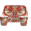 Strawberry Thief mok en dienblad set, Rood