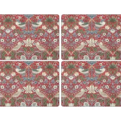 Strawberry Thief placemat 30x40 cm 4-pack, Rood