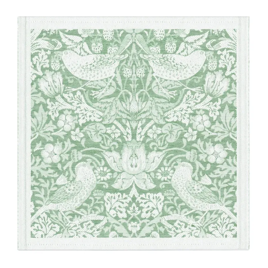 Strawberry Thief stoffen servet 35x35 cm, Groen