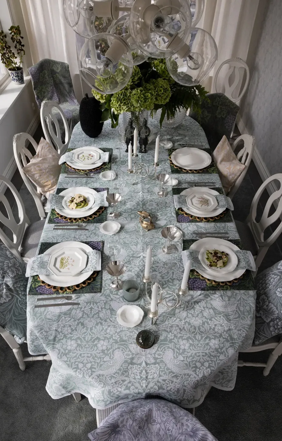 Strawberry Thief stoffen servet 35x35 cm, Groen