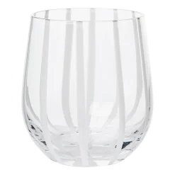 Stripe drinkglas 35 cl, Clear-white stripes
