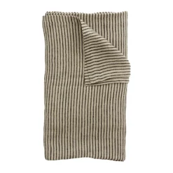 Stripe linnen tafelkleed 150x300 cm, Zwart zand