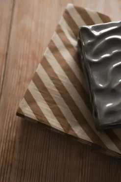 Stripe papieren servet 33x33 cm 20-pack, Nougat