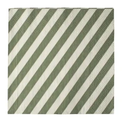 Stripe papieren servet 33x33 cm 20-pack, Green