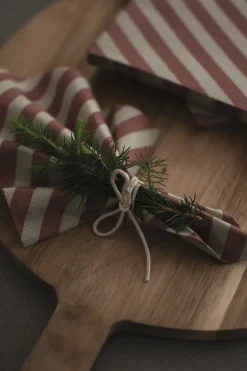 Stripe papieren servet 33x33 cm 20-pack, Dark red