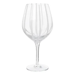 Stripe rodewijnglas 65 cl, Clear-white stripes