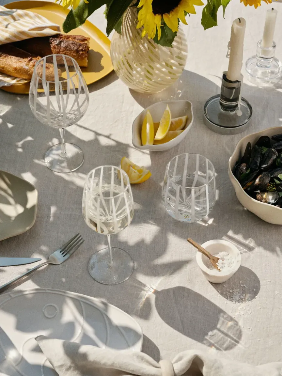 Stripe wittewijnglas 35 cl, Clear-white stripes