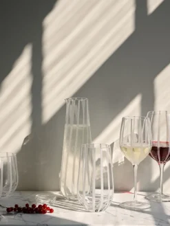 Stripe wittewijnglas 35 cl, Clear-white stripes