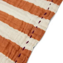 Striped katoenen servet 30x30 cm 2-pack, Tangerine