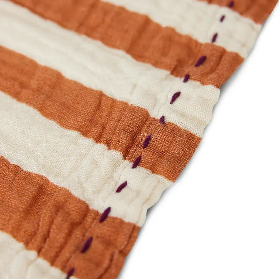 Striped katoenen servet 30x30 cm 2-pack, Tangerine