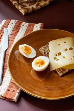 Striped katoenen servet 30x30 cm 2-pack, Tangerine