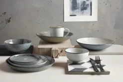 Studio Grey geribbelde kom 25,5 cm, Granite