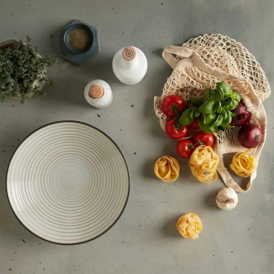 Studio Grey geribbelde kom 31 cm, Granite