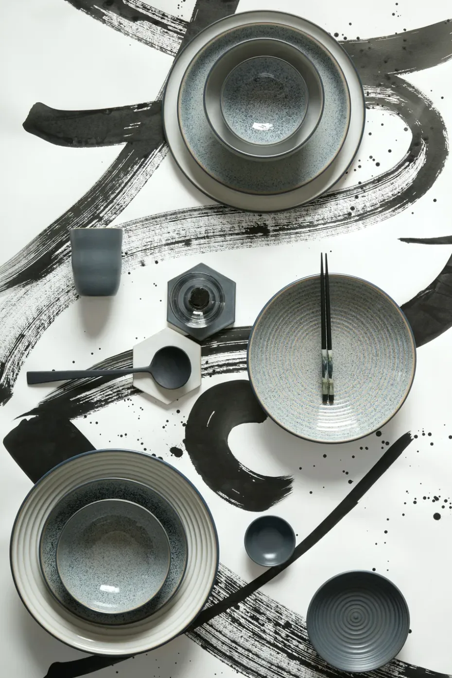 Studio Grey geribbelde kom 31 cm, Granite