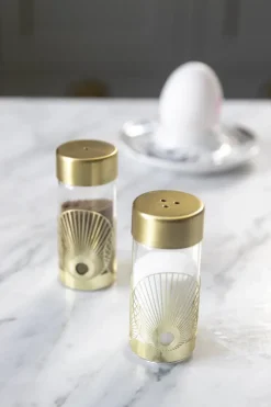 Sun zout- en pepervaatje, Goud-glas