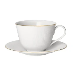 Swedish Grace Gala theekop met schotel, Wit