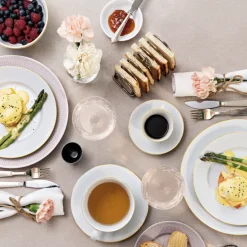 Swedish Grace Gala theekop met schotel, Wit