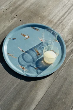 Swimmers dienblad Ø38 cm, Blauw