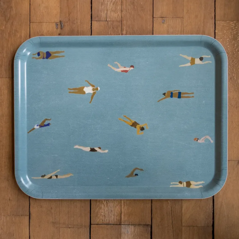 Swimmers dienblad 33x43 cm, Blauw