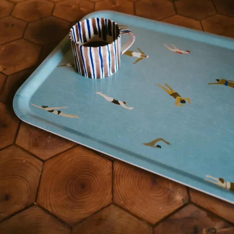 Swimmers dienblad 33x43 cm, Blauw