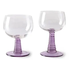 Swirl wijnglas hoog, Purple