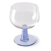 Swirl wijnglas laag, Blue