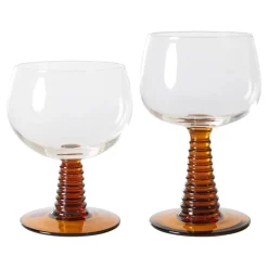 Swirl wijnglas laag, Ochre